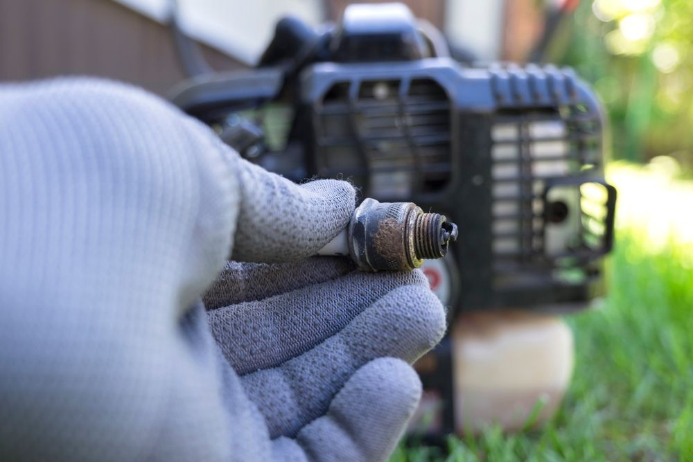 Replacement of the lawnmower spark plug
