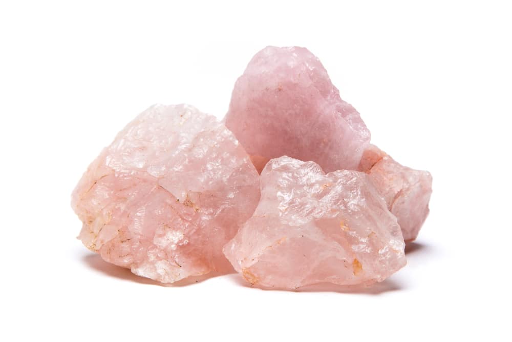 Rose Quartz Isolated on White