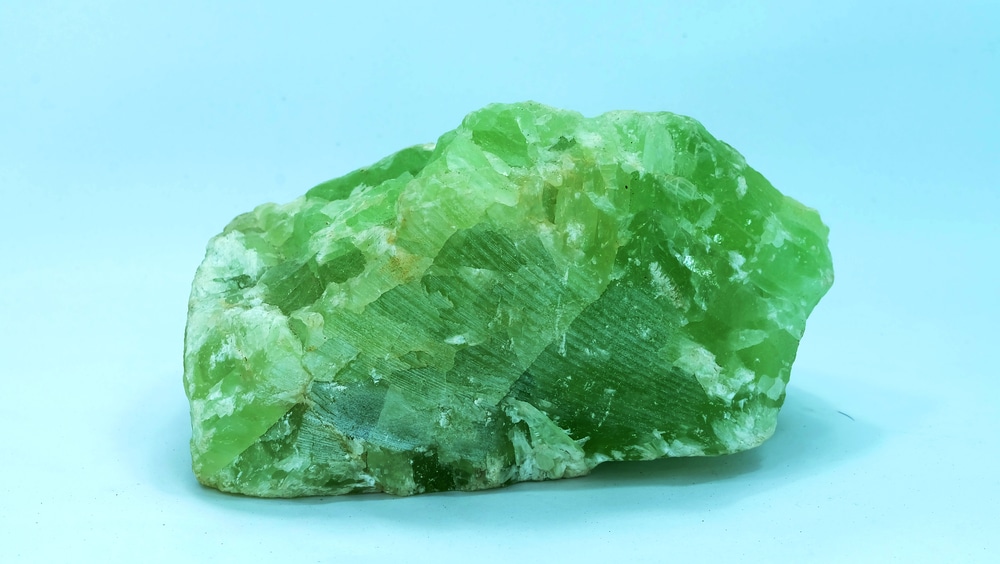 nature mineral of jade stone on white background clipping path