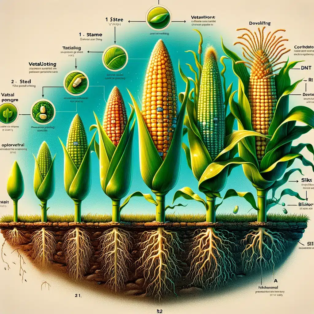 Corn Growing Stages Illustration 