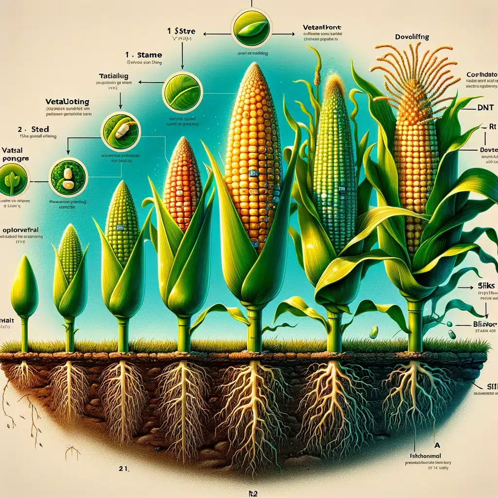 Corn Growing Stages Illustration